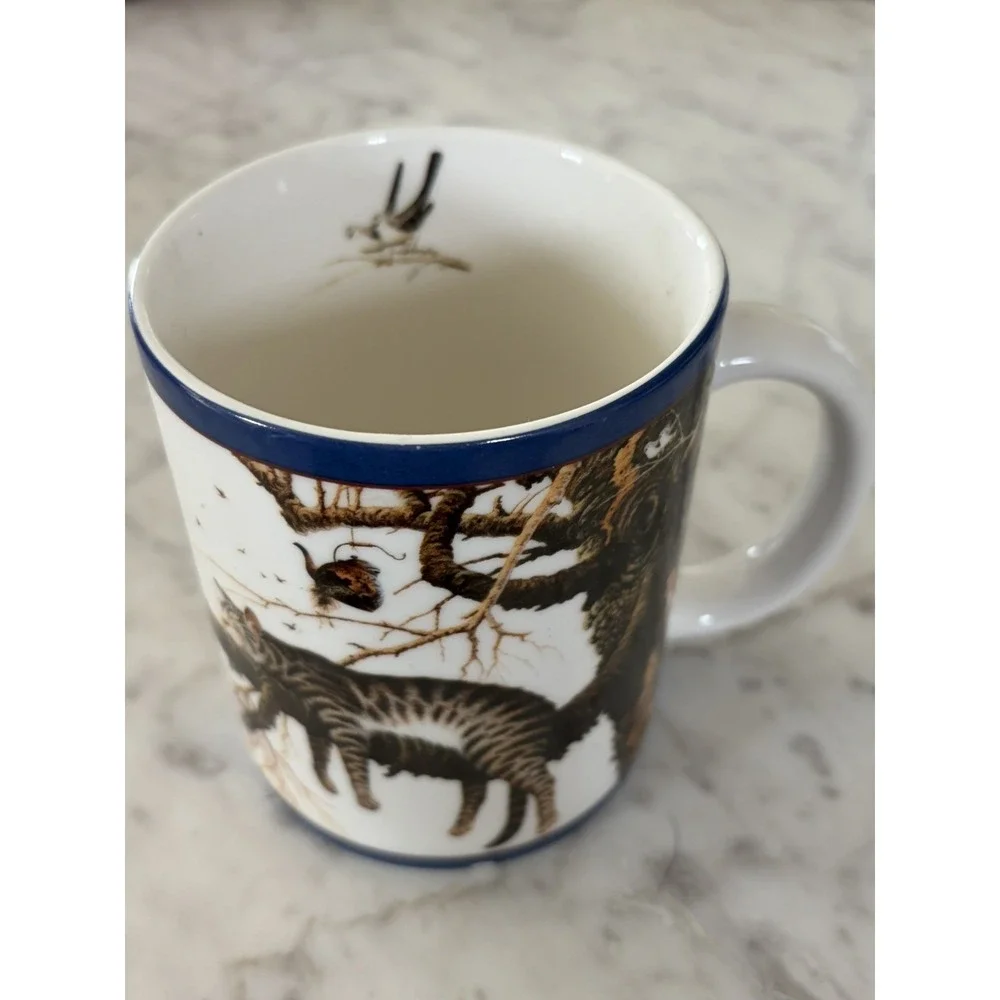 Amcal Art-Too Pooped To Participate Wysocki Bengal Kitty Cat Coffee Mug Cup Pet